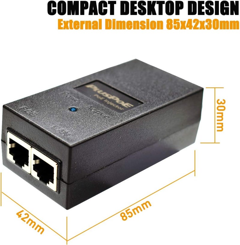 PLUSPOE Gigabit PoE Injector, IEEE 802.3af Compliant, 48V POE Ethernet Adapter 100/1000Mbps Replacement for Ubiquiti U-POE-af, TP-Link TL-POE150S, TRENnet TPE-113GI, Distance Up to 328 Ft - Image 5